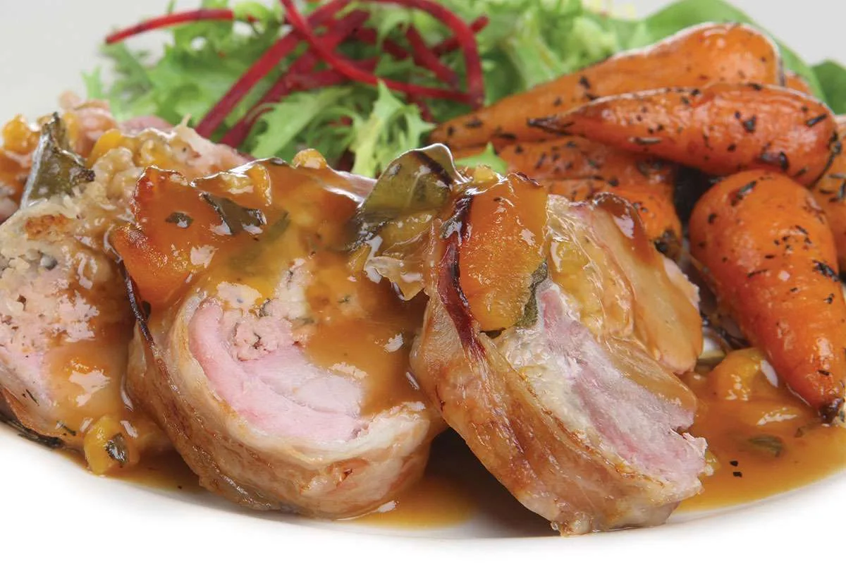 Pork Fillet stuffed apricots