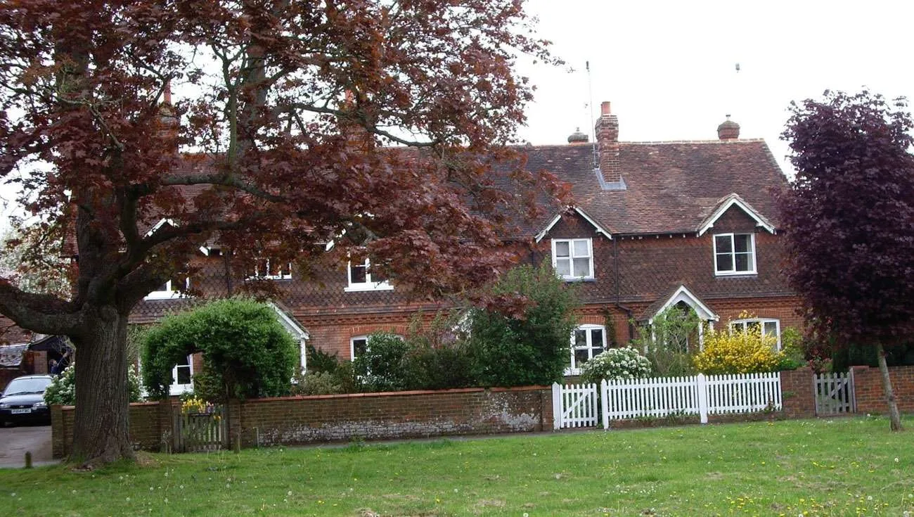 Forge Cottage is the middle house