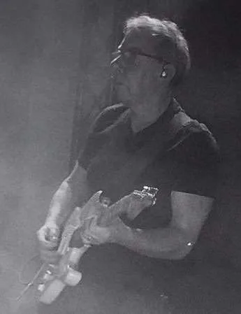 David Playing Guitar Black and White