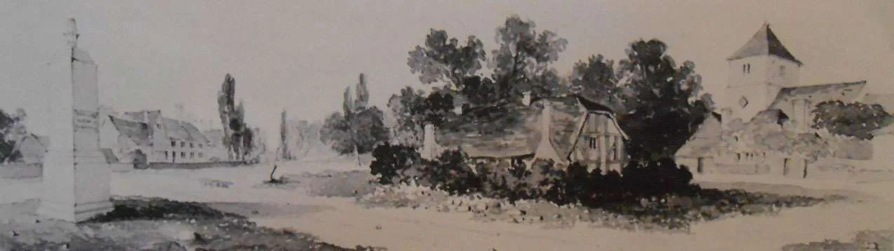 Part of a painting of the Obelisk