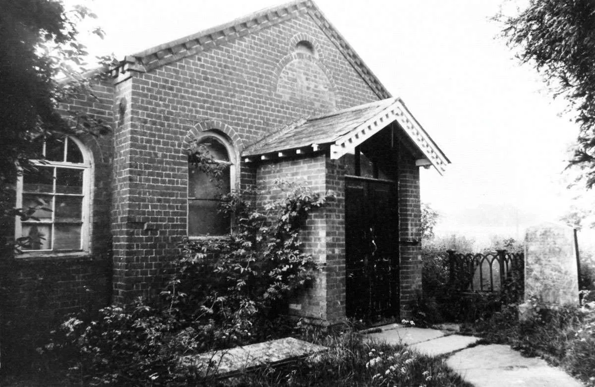 The original Baptist chapel (1828), with the schoolroom built on to the side of it