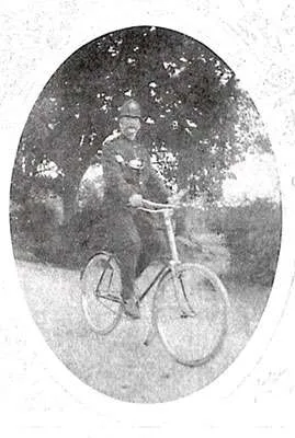 PC Kemp on his bicycle