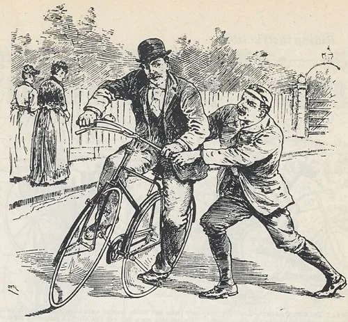 Learning to ride a safety bicycle in 1894