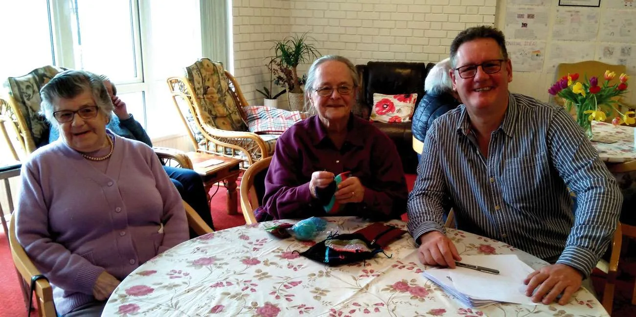 David Brill with Christine Kenison (left) and Vee Motchman