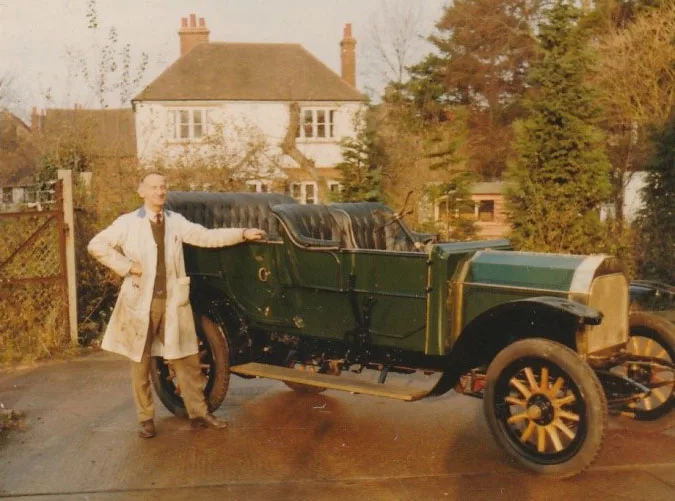 1909 Dennis Tourer, repainted 1969, with Harry Cheesman (courtesy of Charlie Field)