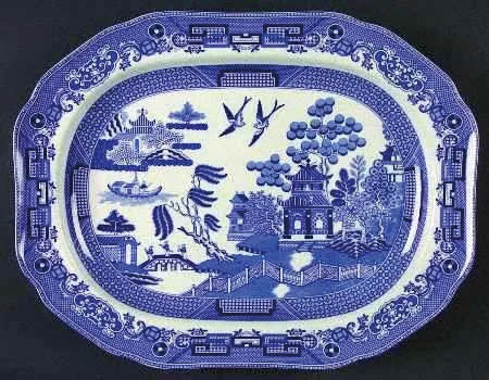 The familiar Willow Pattern design
