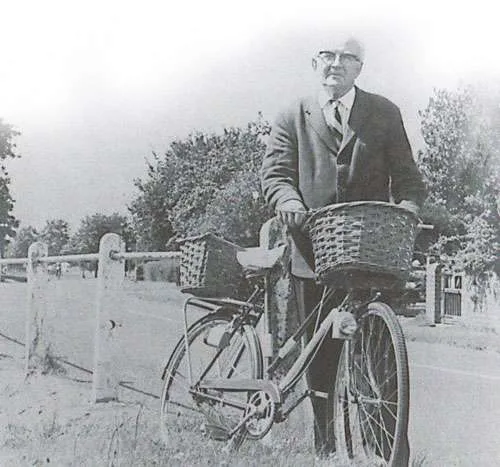 Claude Blogg and his trusty bicycle