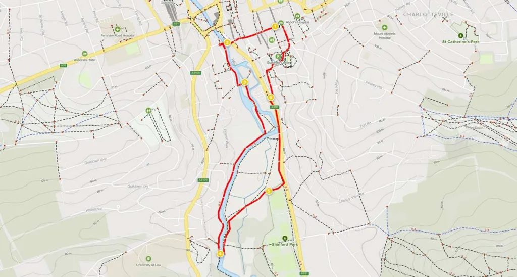 Guildford and the River Wey Map