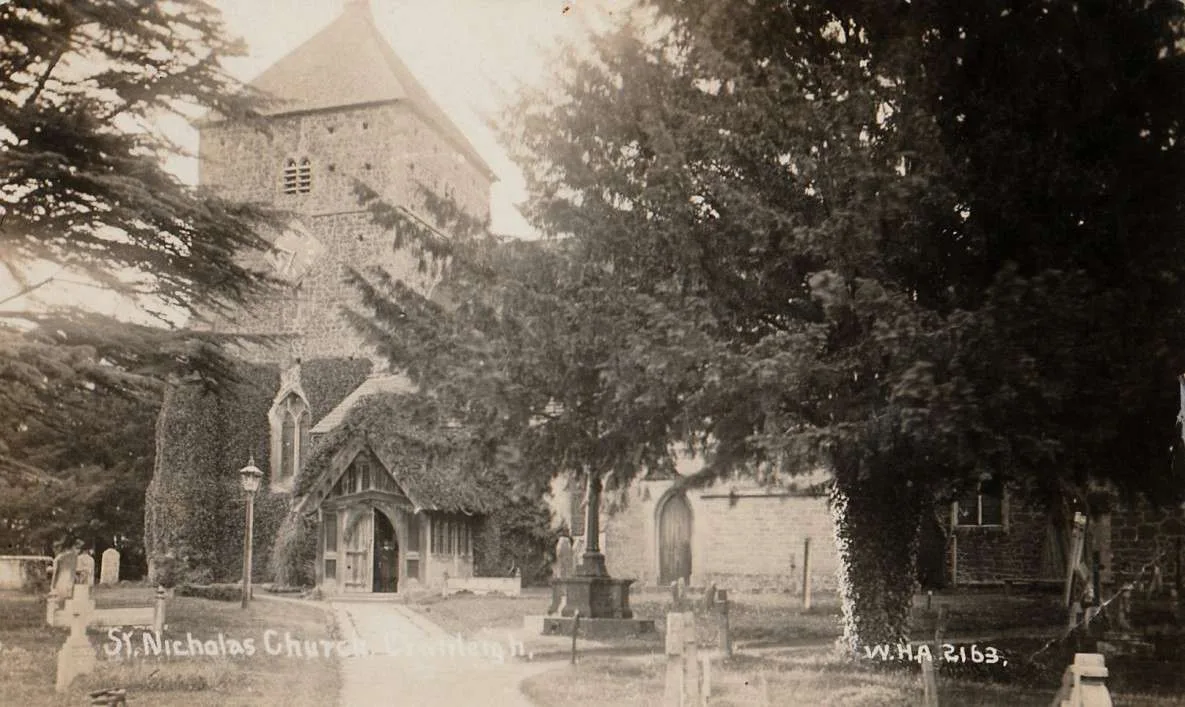 The parish church on a card post marked 1919