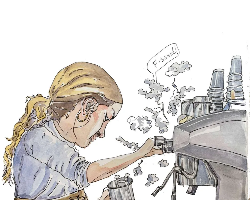 Barista Looking up