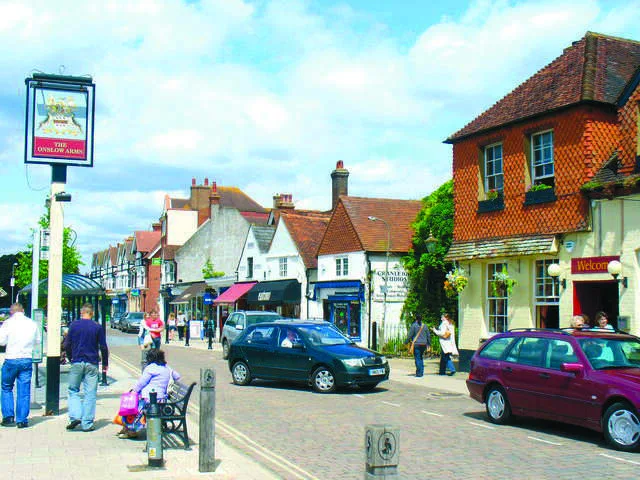 Cranleigh High Street with local shops