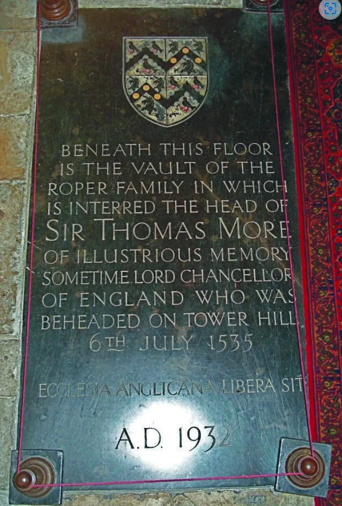 Roper family plaque
