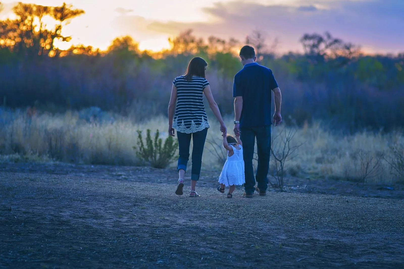 A family walking together outdoors