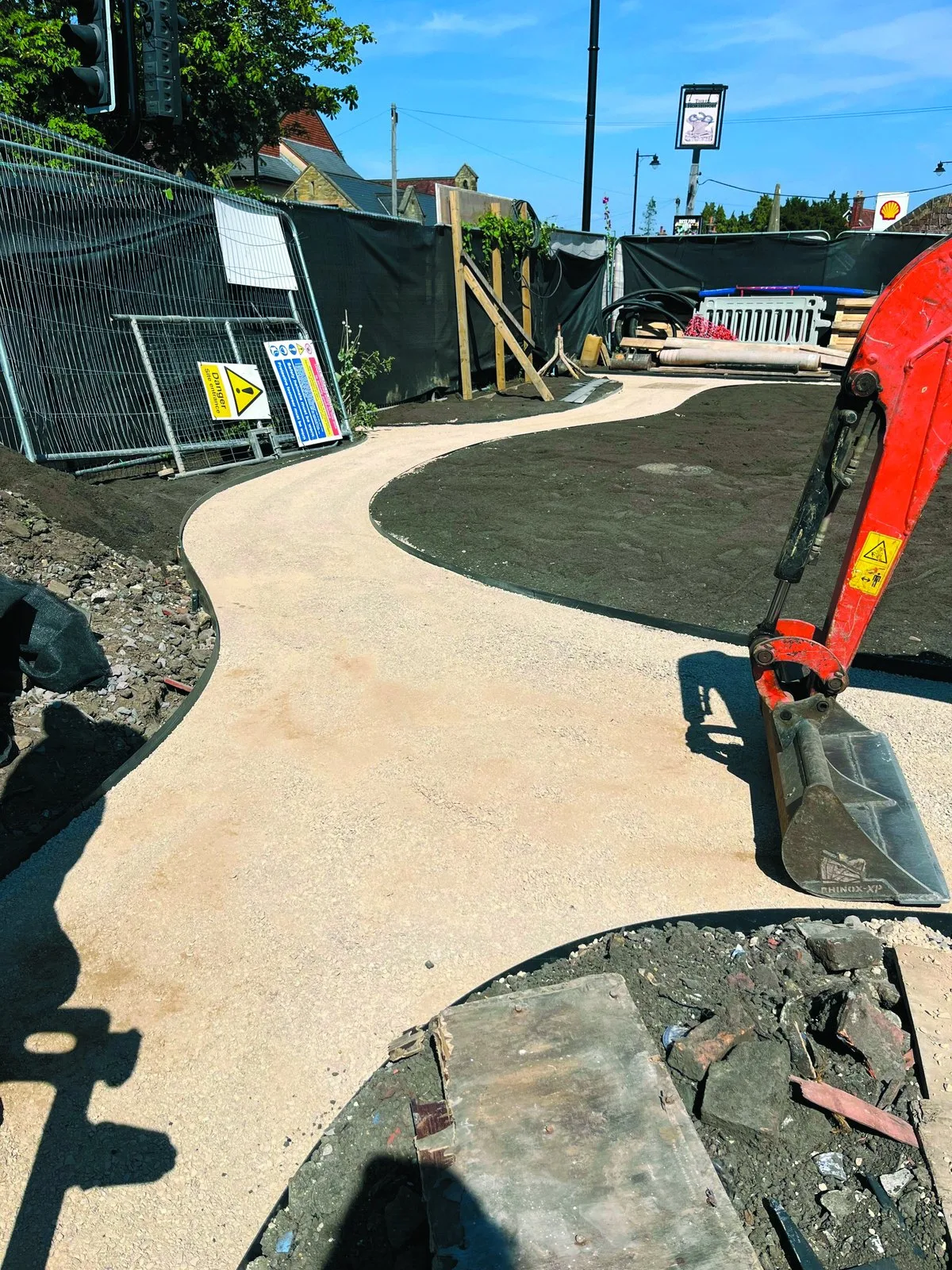 New paths and hard landscaping being laid in the front garden