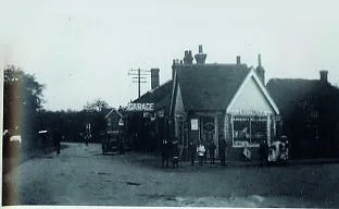 Osbourn's first garage in 1910 near the corner of Ewhurst and Mead Roads