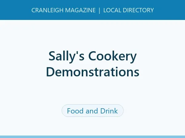 Sally’s Cookery Demonstrations Sally’s Cookery Demonstrations