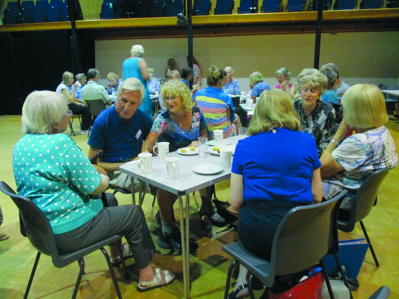 Tea and cake laid out at a Memory Lane session in Cranleigh