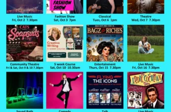 The Cranleigh Arts What's On poster for October 2026, a grid of sixteen events