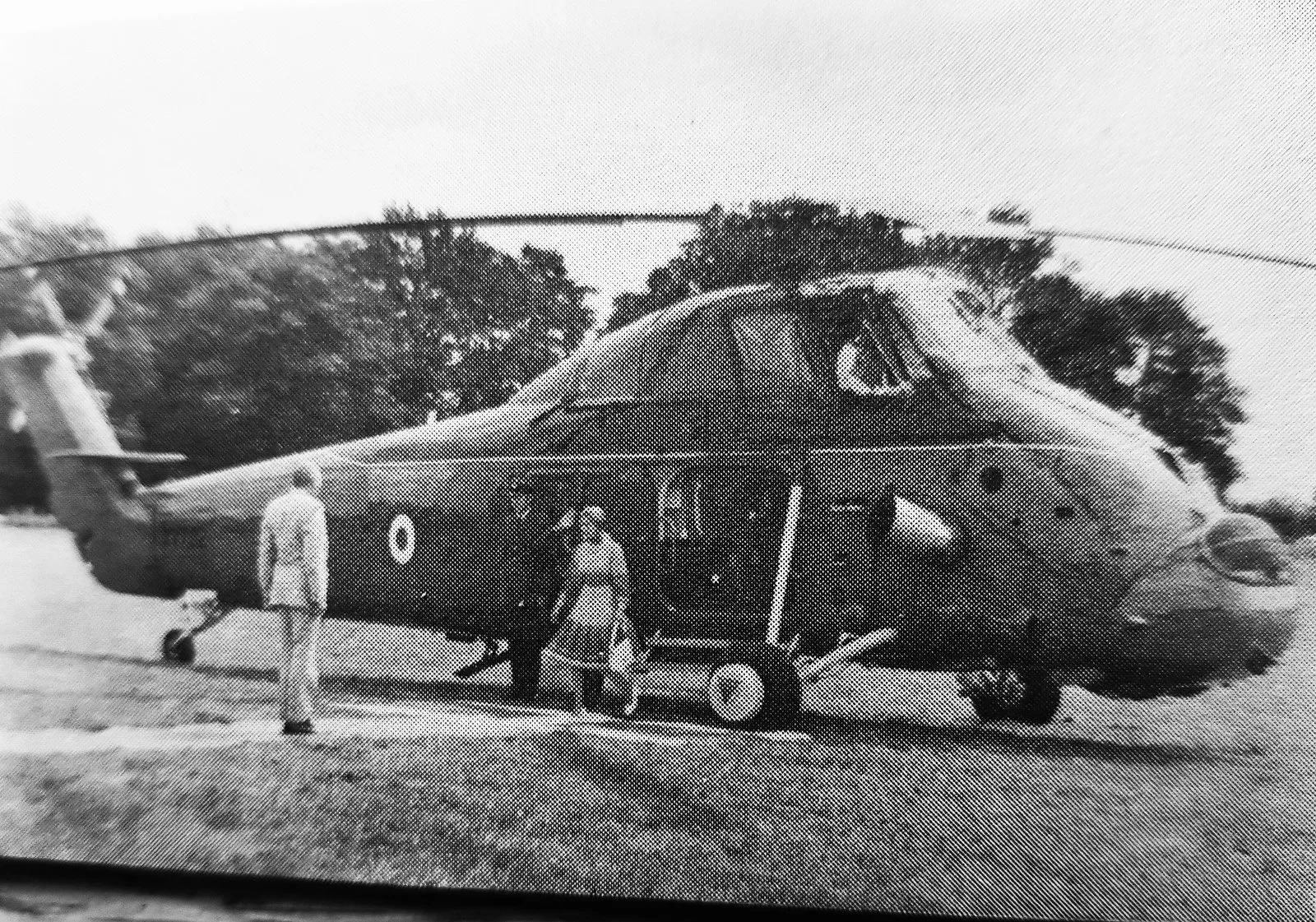 Princess Anne stepping down from a helicopter at Knowle in 1975