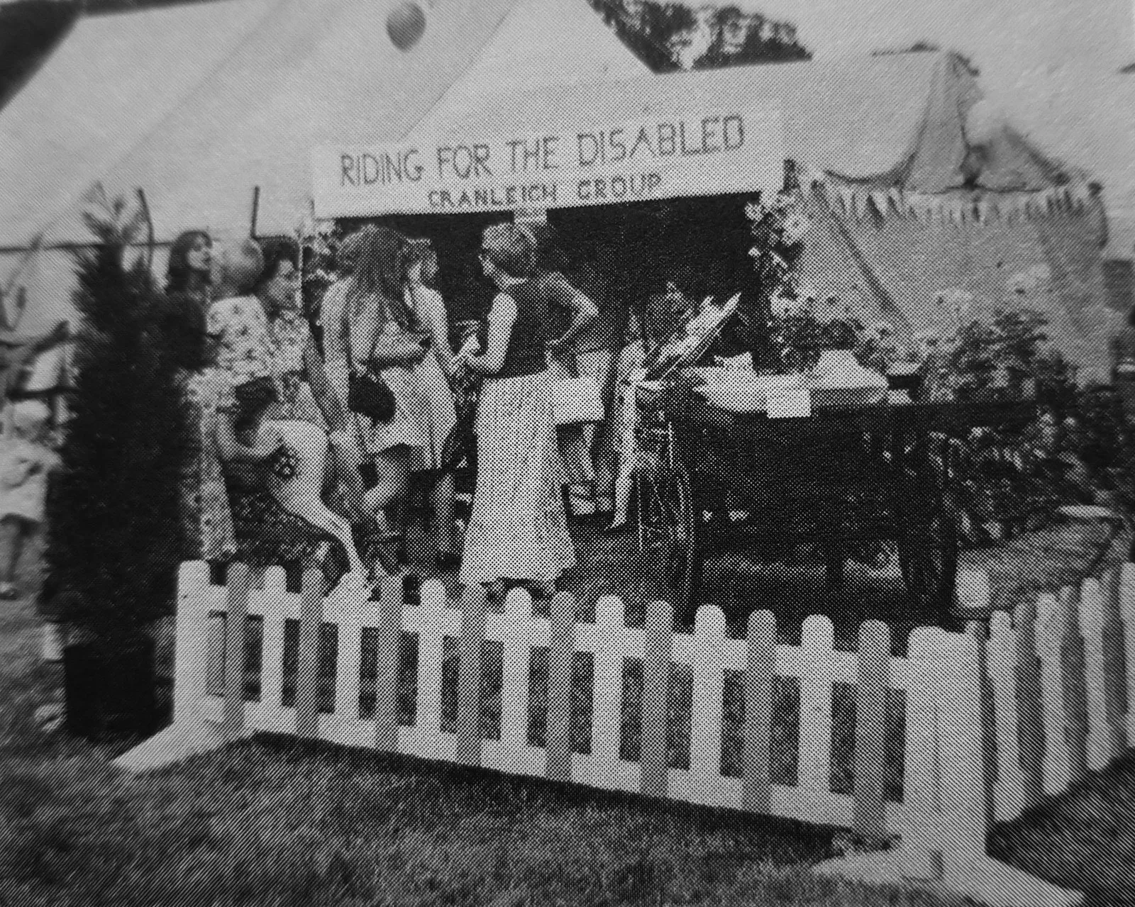 The Riding for the Disabled Cranleigh Group display stand at the Cranleigh Show in 1975
